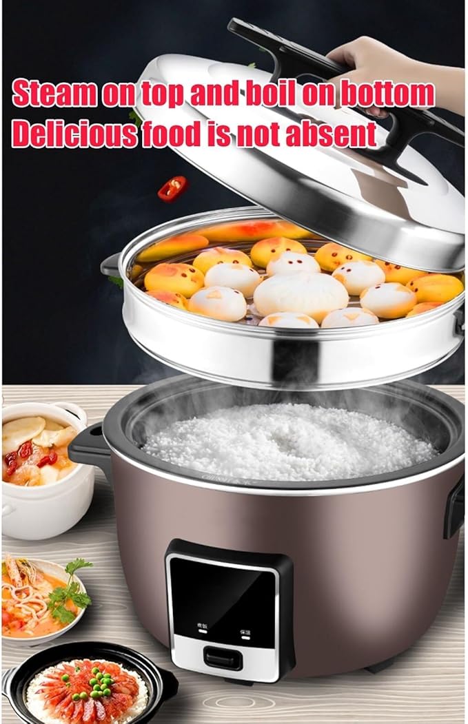 Large Capacity Commercial Rice Cooker &amp Warmer with Nonstick Inner PotSteamerfor RestaurantsHotels.Company CafeteriaConstruction Site Rice Cooker(18L)