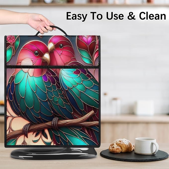 cfpolar Kitchen Aid Mixer Cover Compatible with 6-8 Quarts Bird Flower Glass Painting Stand Mixer Cover Kitchen Aid Mixers Accessories Appliance Organizer Bag Dust Covers with Zipper Pocket