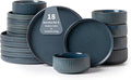 Dinnerware Sets for 618 Piece Starry Blue Plates and Bowls SetElegant Ceramic Dish Set for Relaxed Dining Giftable and Dishwasher Safe