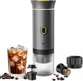 Portable Coffee Maker Espresso Machine for camping Travel Coffee Maker with USB-C 3-in-1 Small Espresso Machine with Ground Coffee &amp Capsules (NS＆DG) for RV Hiking Office(Grey)