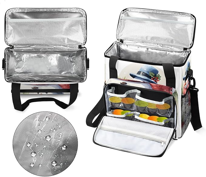 Christmas Snowman Coffee Maker Carrying Bag Modern Snowman Travel Storage Bag Compatible with K-Mini or K-Mini Plus Single Serve Coffee Brewer Carrying Case with Multiple Pockets &amp Shoulder Stra