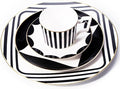 European Style Dinnerware Set Service for 6 Bone China Dinnerware Sets Unbreakable Porcelain Dinner Sets Coffee Cup and Saucer Tableware Set Steak Dinner Plates Dish Set Black copper coin-10