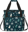 Xmas Stocking Coffee Maker Carrying Bag Snowflake Travel Storage Bag Compatible with K-Mini or K-Mini Plus Single Serve Coffee Brewer Carrying Case with Multiple Pockets &amp Shoulder Strap