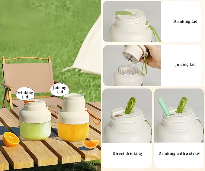 Personal Blender for Smoothies - 40w Mixer Blender with 850ml Capacity 12-Leaf Stainless Steel Blade Dual Lids Type-C Charging and Auto-Cleaning orange