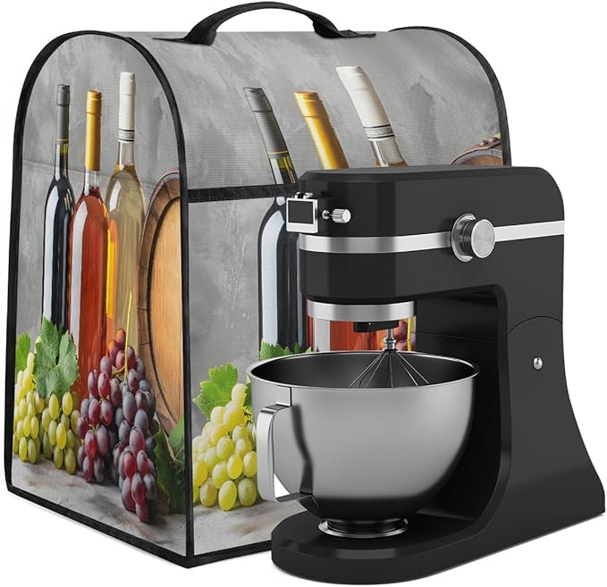 cfpolar Kitchen Aid Mixer Cover Compatible with 6-8 Quarts Grape Wine Fruit Stand Mixer Cover Kitchen Aid Mixers Accessories Appliance Organizer Bag Dust Covers with Zipper Pocket