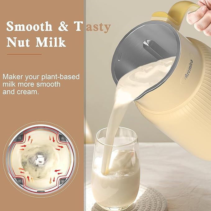 𝟲 𝗶𝗻 𝟭 Nut Milk Maker 20 oz(600ml) Homemade Almond Oat Soy Coconut Plant Based and Non Dairy Beverages Milk Blender Machine with Delay Start Keep Warm Boil Water Self Cleaning