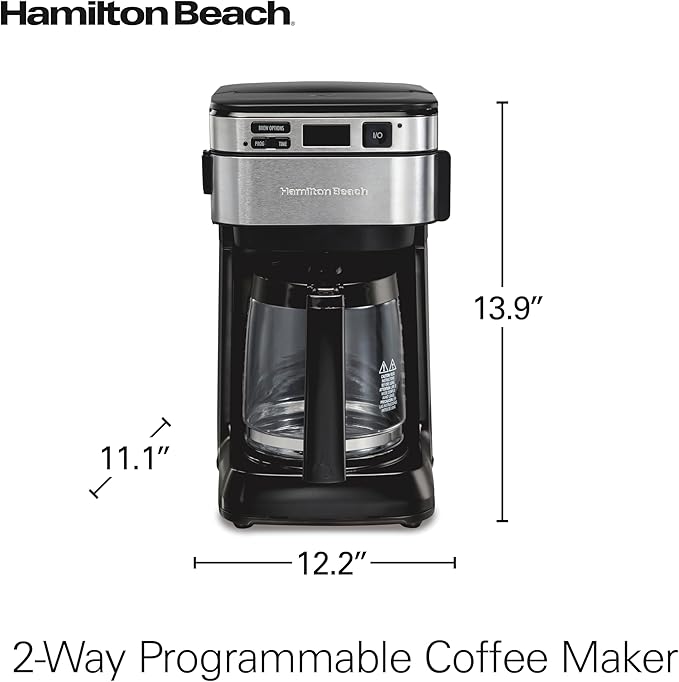 Hamilton Beach 12 Cup Programmable Coffee Maker FrontFill Drip Coffee Maker