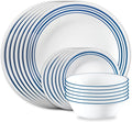 Corelle Vitrelle 18 Piece Glass Dinnerware Sets Service for 6 Triple Layer Chip &amp Crack Resistant Glass Plate and Bowl Sets Laila