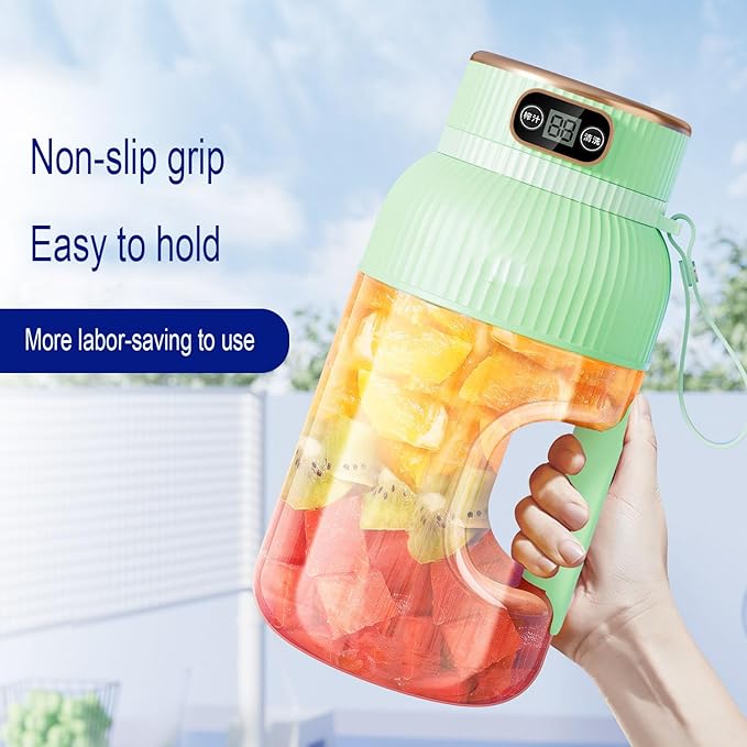 large portable blenderpowerful motor driving ten-blade cutter head dual large-capacity batteries TYPE-C fast charging head 42Oz (1200ml) large capacity (BLUE 2 barrel)