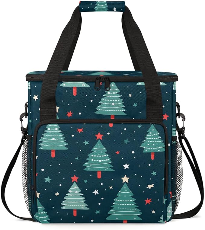 Christmas Tree Coffee Maker Carrying Bag Abstract Tree Travel Storage Bag Compatible with K-Mini or K-Mini Plus Single Serve Coffee Brewer Carrying Case with Multiple Pockets &amp Shoulder Strap