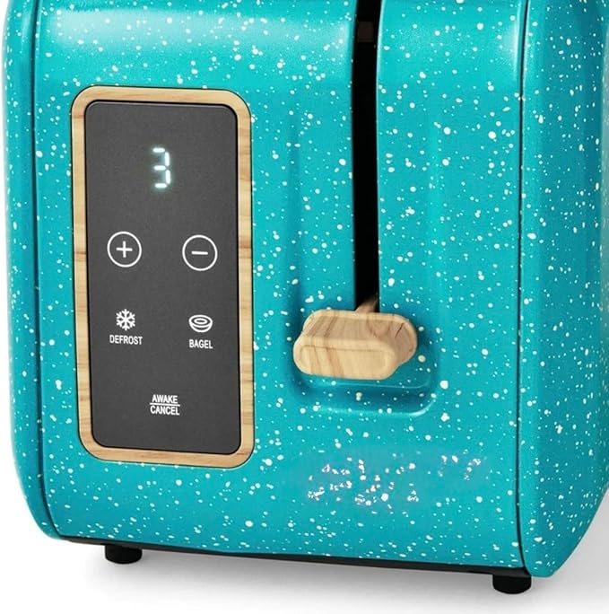 P. W Digital 2-Slice Toaster Speckle – 6 Shade Settings LED Display Extra-Wide Slots (Teal Speckle)