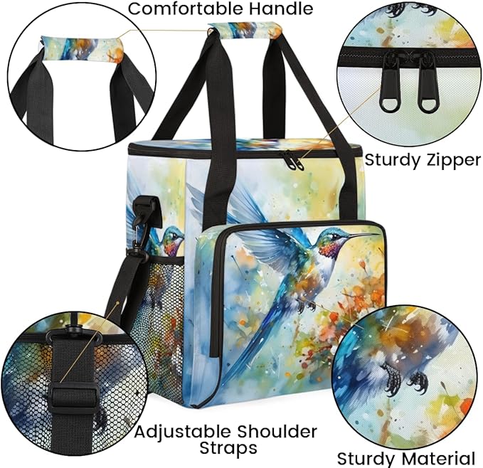 Abstract Bird Coffee Maker Carrying Bag Romantic Bird Travel Storage Bag Compatible with K-Mini or K-Mini Plus Single Serve Coffee Brewer Carrying Case with Multiple Pockets &amp Shoulder Strap