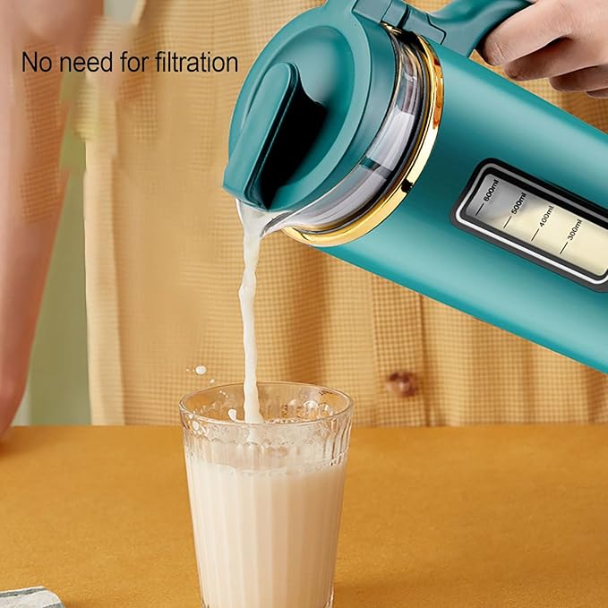 Mini Soy Milk Maker 600ml 110V Quiet Blender with 9 Functions Automatic No-Filter No Net Grinding Touch Control for 1-2 People Baby Food Juice Hot Drinks