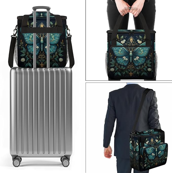 Gothic Butterfly Coffee Maker Carrying Bag Gorgeous Butterfly Travel Storage Bag Compatible with K-Mini or K-Mini Plus Single Serve Coffee Brewer Carrying Case with Multiple Pockets &amp Shoulder S