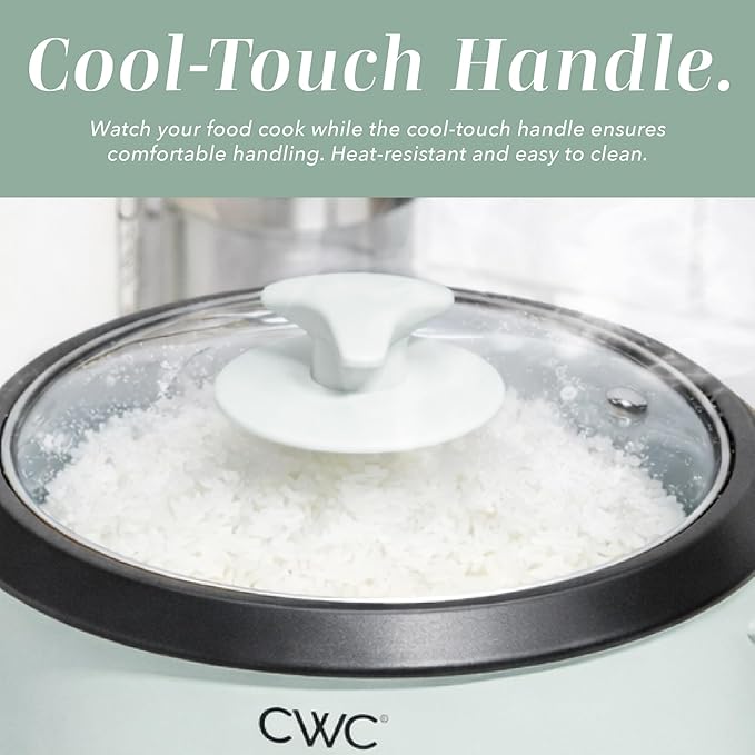 COOK WITH COLOR 6 Cup Rice Cooker 300W - Effortless Cooking and Perfectly Cooks 3 Cups of Raw Rice for 6 Cups of Cooked Rice Sage
