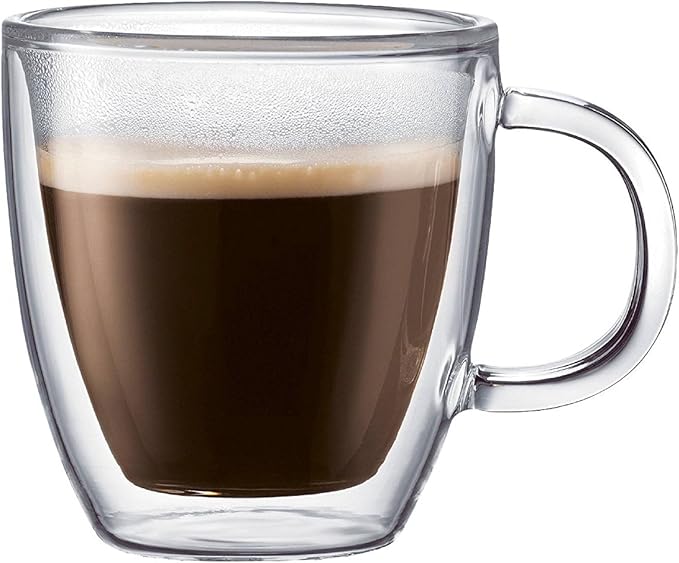 Bodum Caffettiera French Press Coffee Maker 8 Cup 1 Liter 34oz with 2 Glass Mugs 0.35 Liter 12oz