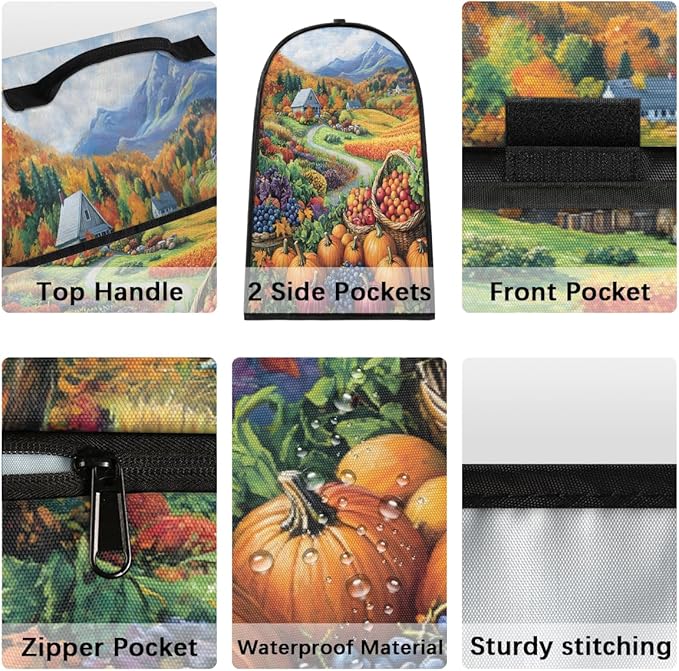 cfpolar Kitchen Aid Mixer Cover Compatible with 6-8 Quarts Autumn Grapes Pumpkin Maple Leaves Stand Mixer Cover Kitchen Aid Mixers Accessories Appliance Organizer Bag Dust Covers with Zipper Pocket