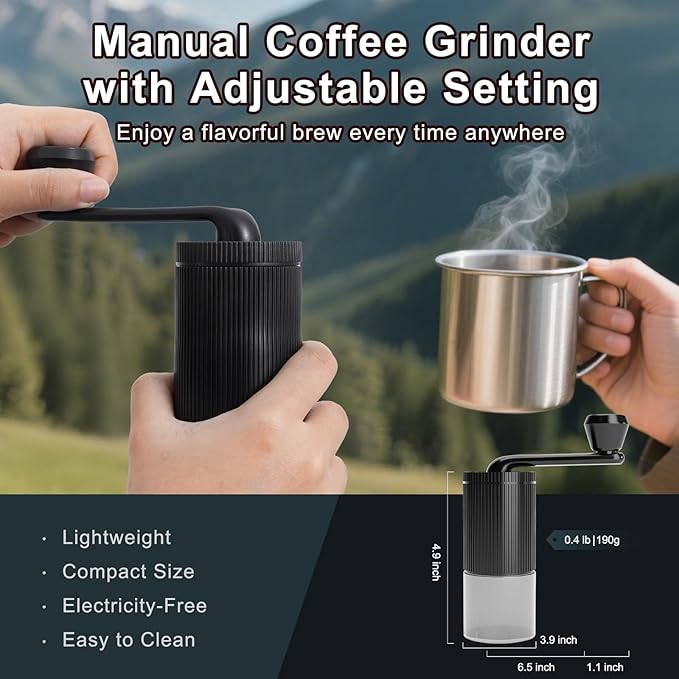 Coffee Maker Set Portable Espresso Machine and Coffee Grinder 3 in 1 Travel Coffee Maker Compatible Ground Coffee Capsules (NS＆DG) for Outdoor Camping Hiking Office