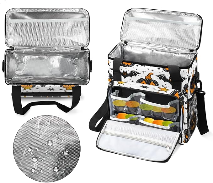 Magical Pumpkin Coffee Maker Carrying Bag Graffiti Pumpkin Travel Storage Bag Compatible with K-Mini or K-Mini Plus Single Serve Coffee Brewer Carrying Case with Multiple Pockets &amp Shoulder Stra