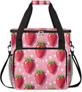 Strawberries Spots Coffee Maker Carrying Bag Compatible with K-Mini or K-Mini Plus Portable Single Cup Coffee Maker Case with Pockets for K Cup Pods