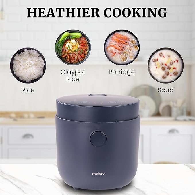 Hakka Low Carb Rice Cooker 7 Functions Desuger Rice Pot 4 Cups Uncooked Rice with Stainless Steel Steamer MINI Smart Cooker Non-stick Removable Inner Pot 24H Delay Timer