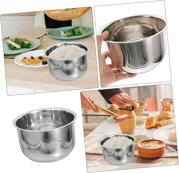 Garneck Household Cooker Inner Pot Stainless Steel Rice Cooker Pot Cooking Liner