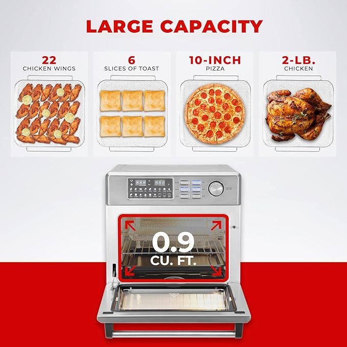 CUCKOO Air Oven | 18 Preset Modes 360 Convectional Cooking Premium Interior &amp Exterior All accessories included Black/Stainless Steel CAFO-A2601S