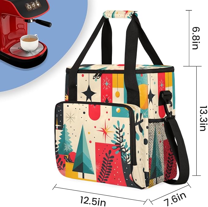 Abstract Tree Coffee Maker Carrying Bag Dreamy Tree Travel Storage Bag Compatible with K-Mini or K-Mini Plus Single Serve Coffee Brewer Carrying Case with Multiple Pockets &amp Shoulder Strap