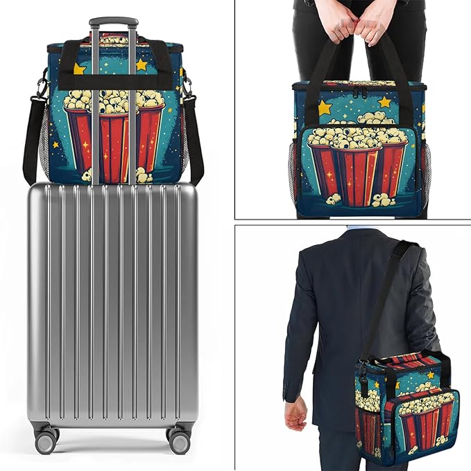 Popcorn Coffee Maker Travel Bag Food Insulated Grocery Bag Travel Picnic Leakproof Cooler Bags With Shoulder Strap