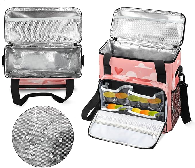 Cloud Heart Coffee Maker Carrying Bag Portable Travel Storage Tote Bag Compatible with K-Mini or K-Mini Plus Single Serve Coffee Brewer Carrying Case with Multiple Pockets &amp Shoulder Strap
