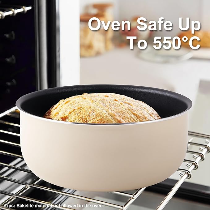 Pots and Pans Set Nonstick - YIIFEEO Stackable Camping Cookware Pots and Pans Set Detachable Handle Kitchen Cookware Sets Removable Handle Non Toxic Nonstick Frying Pans for Cooking Pot Set Gift