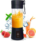 Portable Blender for Shakes and Smoothies Single Serve Travel Fruit Juicer Cup with 2000mAh USB Rechargeable Battery Small Electric Mini Blender with 6 Blades One Button (Black)