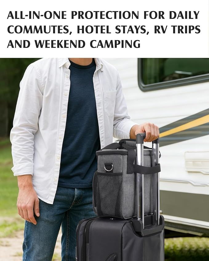 JISHAHS Travel Carrying Bag for Keurig K-Mini Mate Coffee Maker Single Serve Coffee Brewer Portable Storage Bag with 3-Way Carry Padded Multi-Pocket Storage Accessories