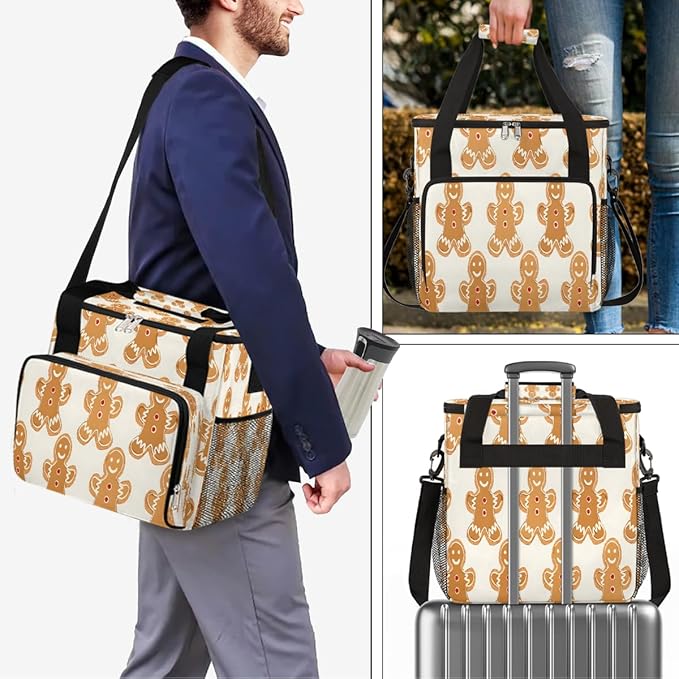 Christmas (612) Coffee Maker Carring Bag Travel Carrying Storage Tote Bag Compatible with Keurig K-Mini or K-Mini Plus Portable Single Serve Coffee Brewer Case with Pockets for K-cup Pods