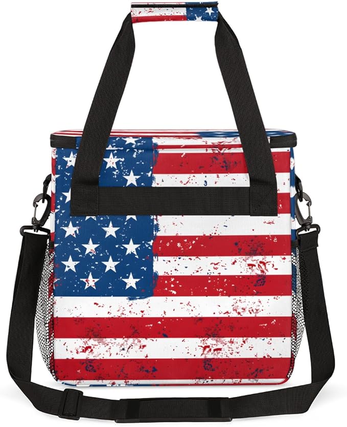 Star-Spangled 4th of July Coffee Maker Carrying Bag Travel Storage Bag Compatible with K-Mini or K-Mini Plus Single Serve Coffee Brewer Carrying Case with Multiple Pockets &amp Shoulder Strap