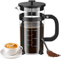 French Press Coffee Maker 34 Ounce 1 Liter Stainless Steel Cold Brew Heat Resistant Borosilicate Glass Espresso Coffee &amp Tea Maker with 4 Filter