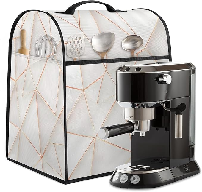 cfpolar Kitchen Aid Mixer Cover Compatible with 6-8 Quarts White Marble Stand Mixer Cover Kitchen Aid Mixers Accessories Appliance Organizer Bag Dust Covers with Zipper Pocket