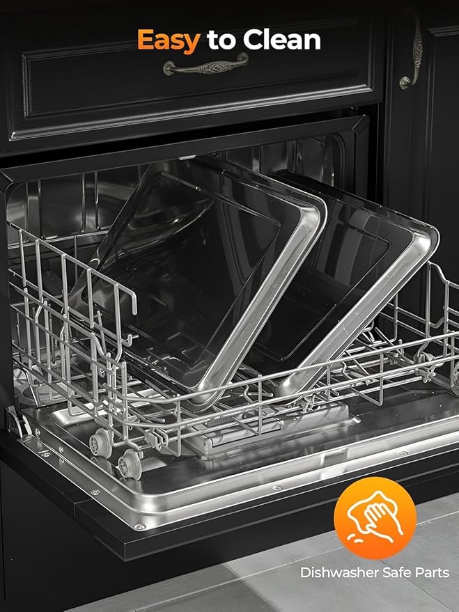 Commercial Convection Oven 2500W Countertop Oven 1.68 cu.ft Large Capacity 3-Tier Toaster Oven with 122-572°F Control Stainless Steel Commercial Oven for Restaurant Bakery Pizza Shop Food Truck