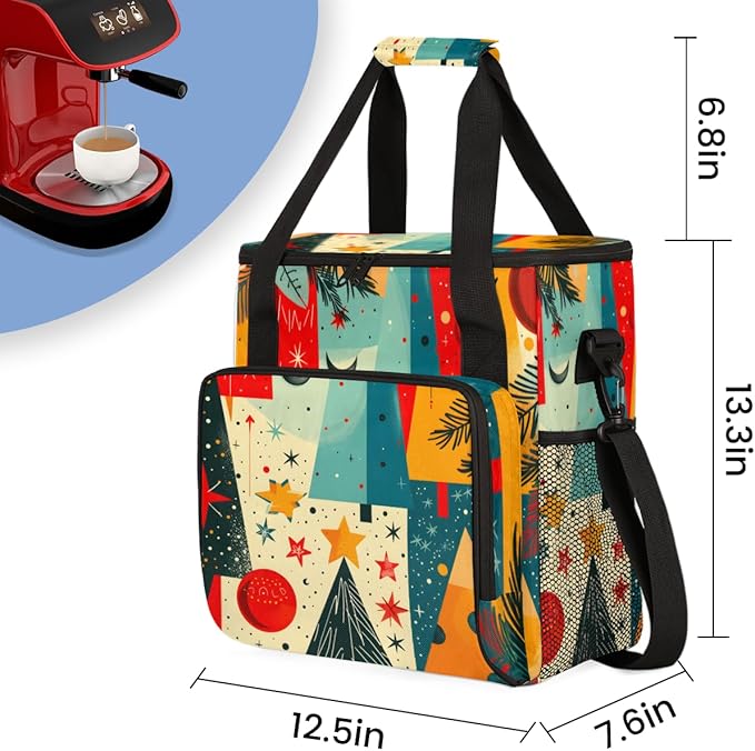 Abstract Tree Coffee Maker Carrying Bag Mystical Tree Travel Storage Bag Compatible with K-Mini or K-Mini Plus Single Serve Coffee Brewer Carrying Case with Multiple Pockets &amp Shoulder Strap