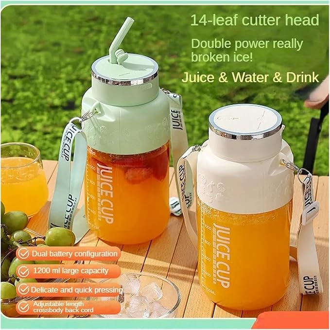 Fit for 1200ml Portable Electric Fruit Juicer with 14 Blades - USB Rechargeable Sports Bottle Mixer for Shakes and Smoothies(3)