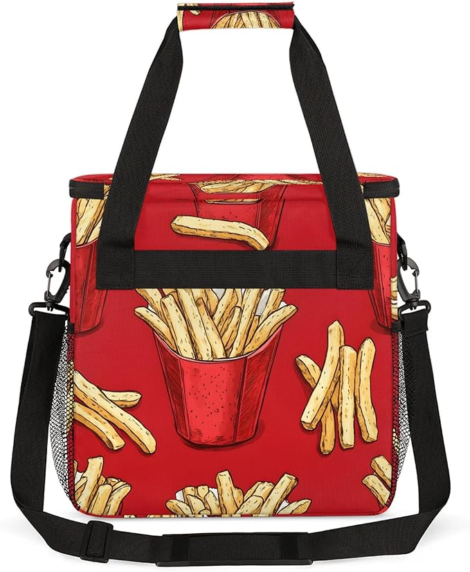French Fries Coffee Maker Travel Bag Fastfood Insulated Grocery Bag Travel Picnic Leakproof Cooler Bags With Shoulder Strap