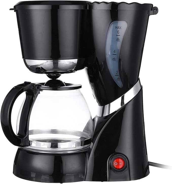 Household Electric Coffee Maker 600ml - Drip Pot for 4-6 Cups | Black Kitchen Appliance