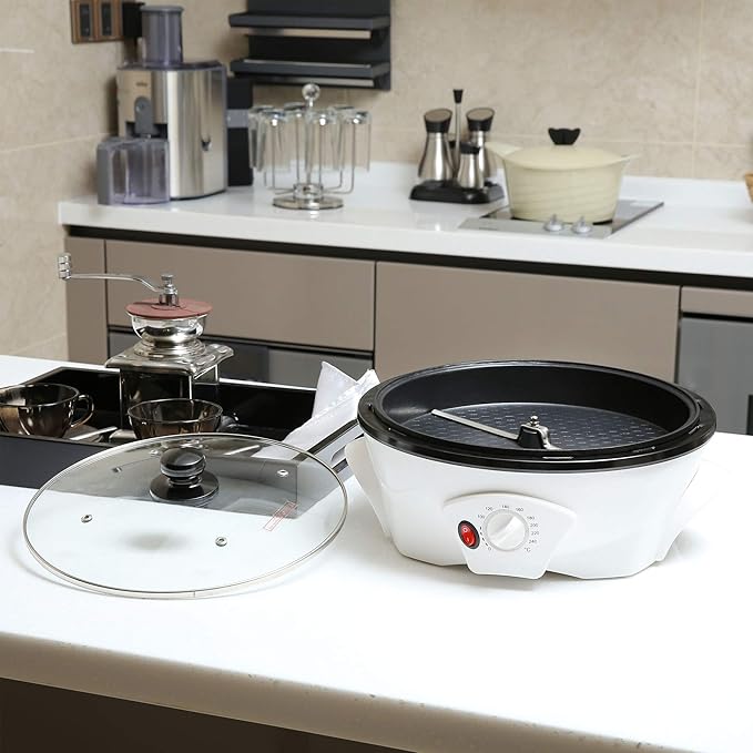 LUEUR Electric Coffee Roasters For Home UseCoffee Bean Roaster Machine Coffee Bean Roaster For Stovetop Countertop Commercial Coffee Bean Roasting Machine 110V
