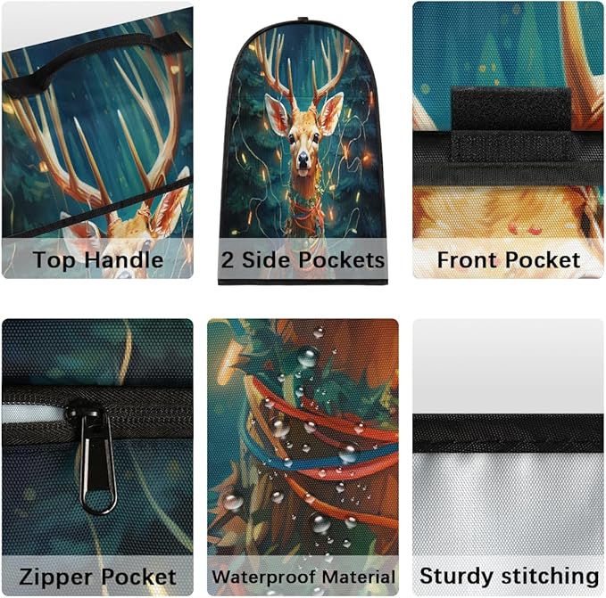 cfpolar Kitchen Aid Mixer Cover Compatible with 6-8 Quarts Animal Deer Christmas Stand Mixer Cover Kitchen Aid Mixers Accessories Appliance Organizer Bag Dust Covers with Zipper Pocket