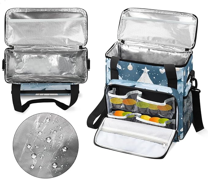 Magical Tree Christmas Coffee Maker Carrying Bag Travel Storage Bag Compatible with K-Mini or K-Mini Plus Single Serve Coffee Brewer Carrying Case with Multiple Pockets &amp Shoulder Strap