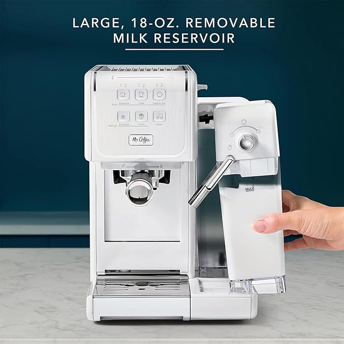 Mr. Coffee One-Touch CoffeeHouse - Espresso Cappuccino and Latte Maker with Easy Serving Espresso (ESE) Pod compatibility - White