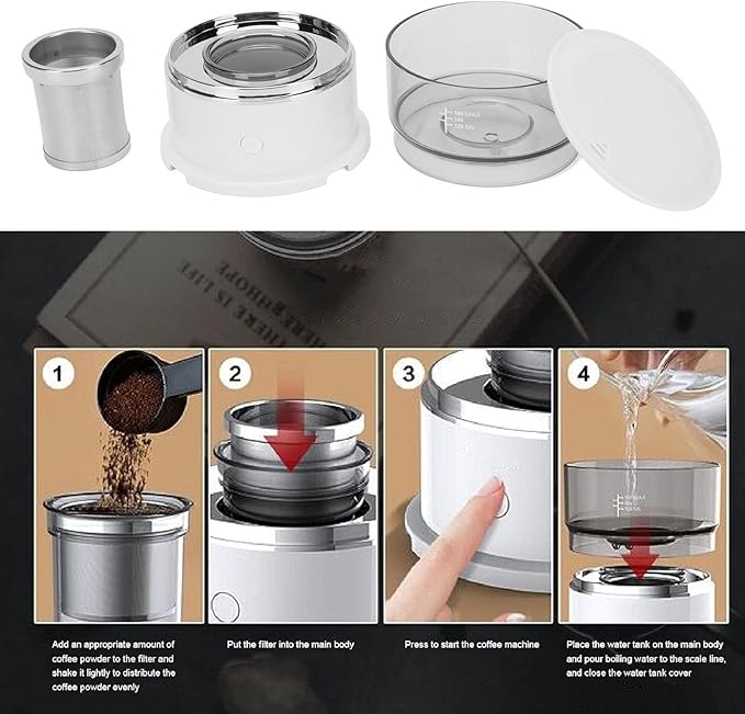 Automatic Hand Drip Coffee Machine Portable Electronic Drip Coffee Maker with Temperature Control for Home Travel Office