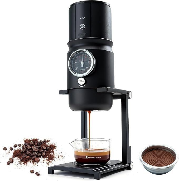 STARSEEKER Super58 Portable Espresso Machine 18-20g Adjustable Pressure USB-C Car Coffee Maker for Camping RV Hiking &amp Office w/Folding Bracket &amp Carry Bag (black)