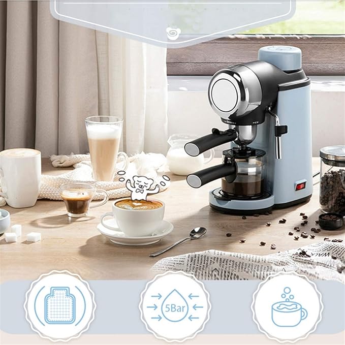 Fully Automatic Espresso Coffee Machine - Compact High Pressure Cappuccino Maker with Steam Foaming Device