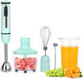 Immersion Hand Blender ISILER 5-in-1 500-Watt Multi-Purpose Stick Blender with 860ml Food Chopper 600ml Container Milk Frother Egg Whisk 8-Speed for Puree Infant Food Smoothies Soups
